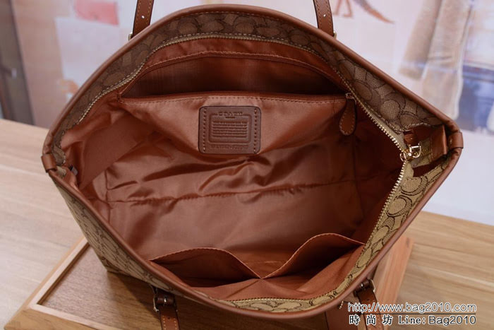COACH蔻馳 F39043 新款購物袋 經典帆布C字logo 四季百搭款  Chz1521